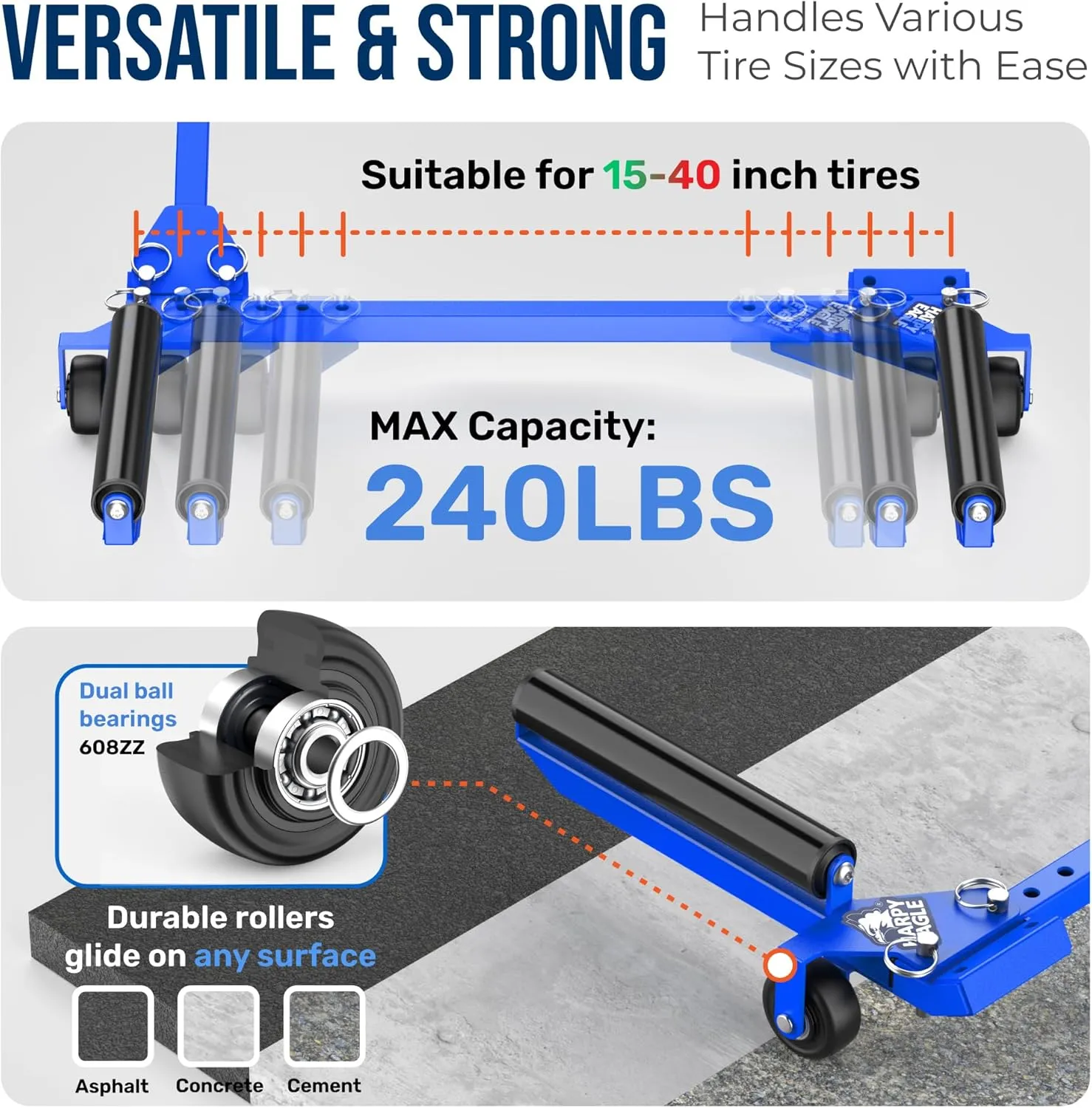 Eagle adjustable dolly with wheels